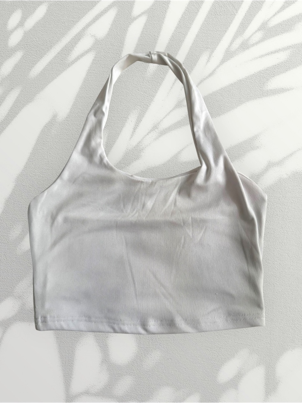 ✨🤍 White Ribbed Halter Crop Top - Clean Girl Aesthetic! 🤍✨